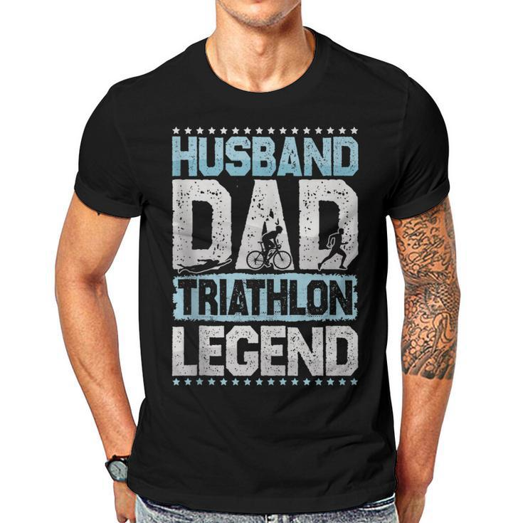 Marathon Husband Dad Triathlon Legend Triathlon Mens  Gift For Women Men T-shirt Crewneck Short Sleeve