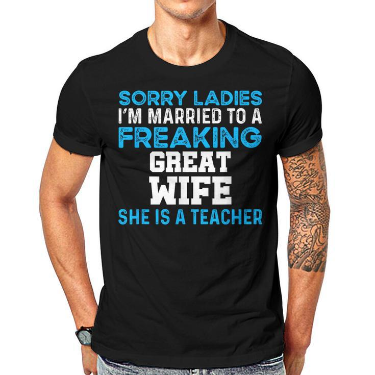 Married To A Great Teacher Husband Of A Teacher  Gift For Mens Gift For Women Men T-shirt Crewneck Short Sleeve