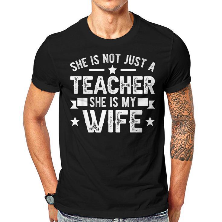 My Wife Teacher Husband Of A Teacher Teachers Husband  Gift For Mens Gift For Women Men T-shirt Crewneck Short Sleeve