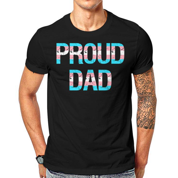 Proud Trans Dad Transgender Pride Flag Lgbt Father  Gift For Women Men T-shirt Crewneck Short Sleeve