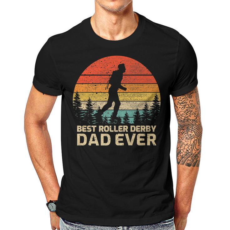 Retro Vintage Best Roller Derby Dad Ever Fathers Day   Gift For Mens Gift For Women Men T-shirt Crewneck Short Sleeve