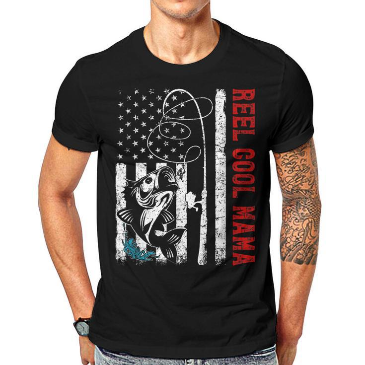 Usa Flag Reel Cool Mama Fishing Fisher Fisherman  Gift For Women Men T-shirt Crewneck Short Sleeve