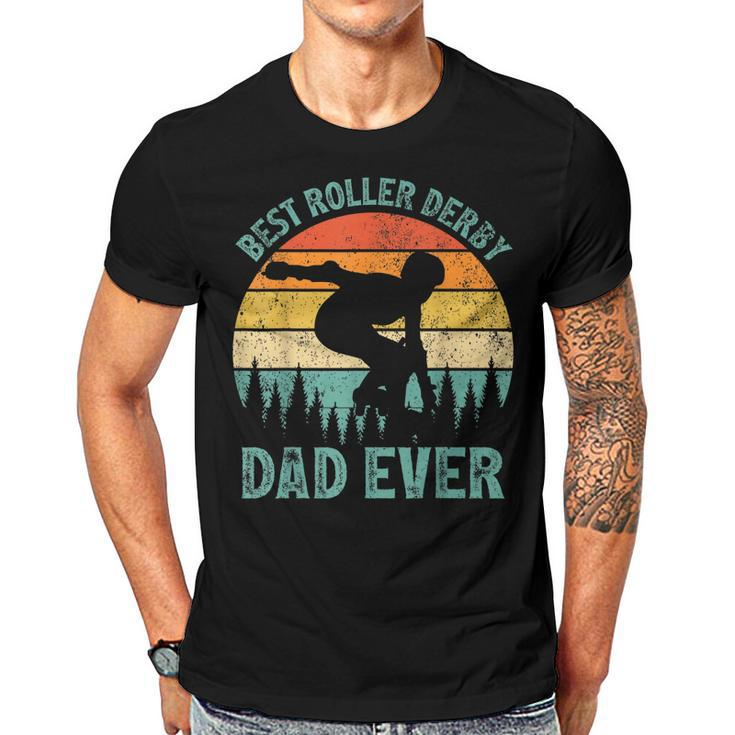 Vintage Retro Best Roller Derby Dad Ever Fathers Day  Gift For Mens Gift For Women Men T-shirt Crewneck Short Sleeve