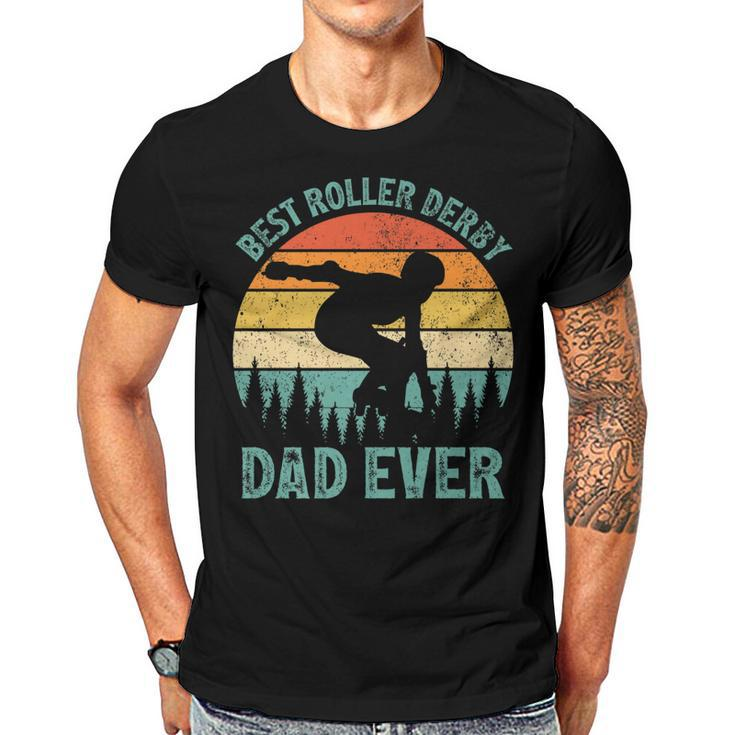 Vintage Retro Best Roller Derby Dad Ever Fathers Day   Gift For Women Men T-shirt Crewneck Short Sleeve