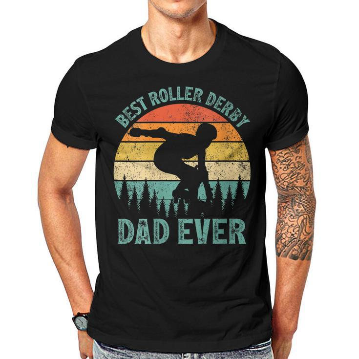Vintage Retro Best Roller Derby Dad Ever Fathers Day  Gift For Womens Gift For Women Men T-shirt Crewneck Short Sleeve