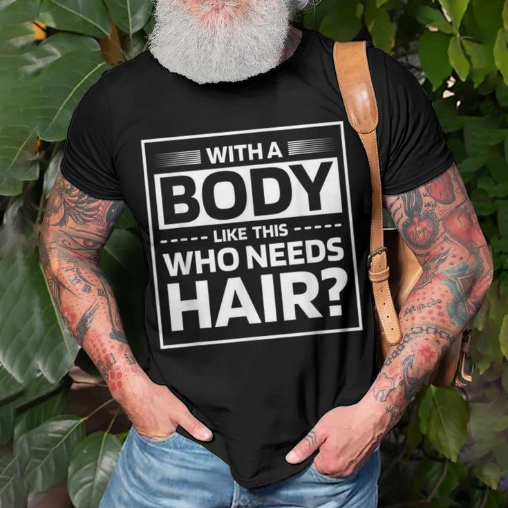 Bald Dad Funny Bald Jokes Gift For Women Men T-shirt Crewneck Short Sleeve