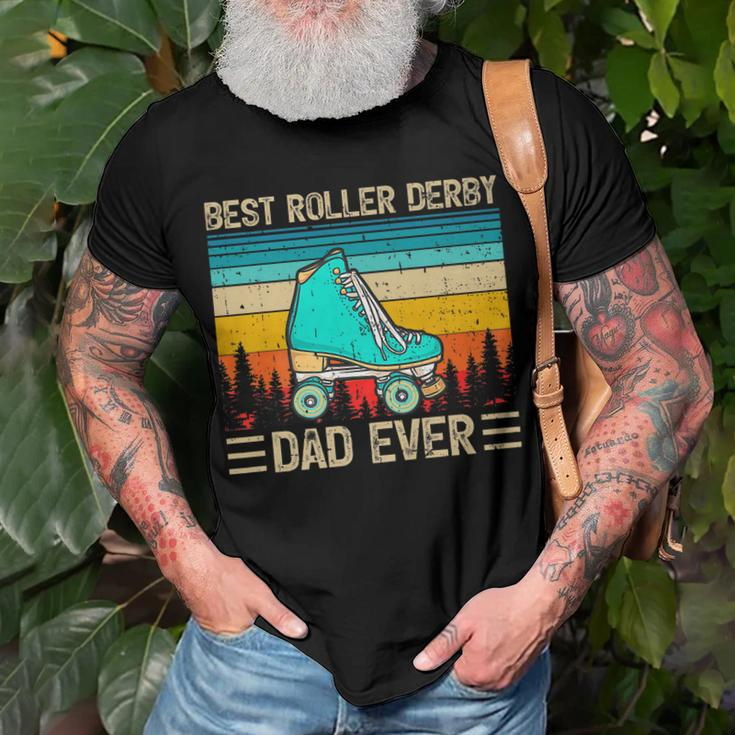 Funny Vintage Retro Best Roller Derby Dad Ever Fathers Day Gift For Mens Gift For Women Men T-shirt Crewneck Short Sleeve