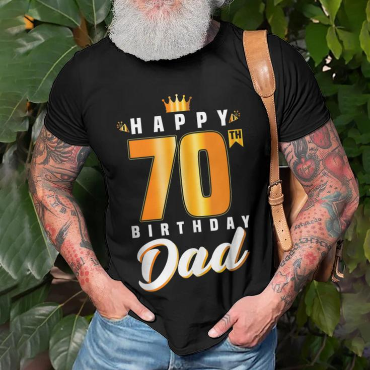Happy 70Th Birthday Dad Birthday 70 Years Old Dad Gift For Women Men T-shirt Crewneck Short Sleeve