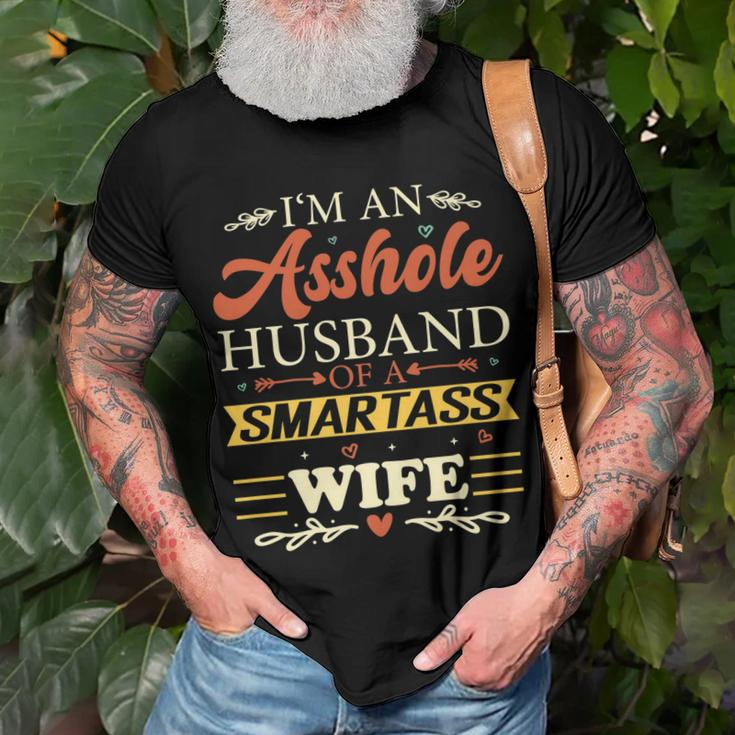 Im An Asshole Husband Of A Smartass Wife Funny Gift For Women Men T-shirt Crewneck Short Sleeve