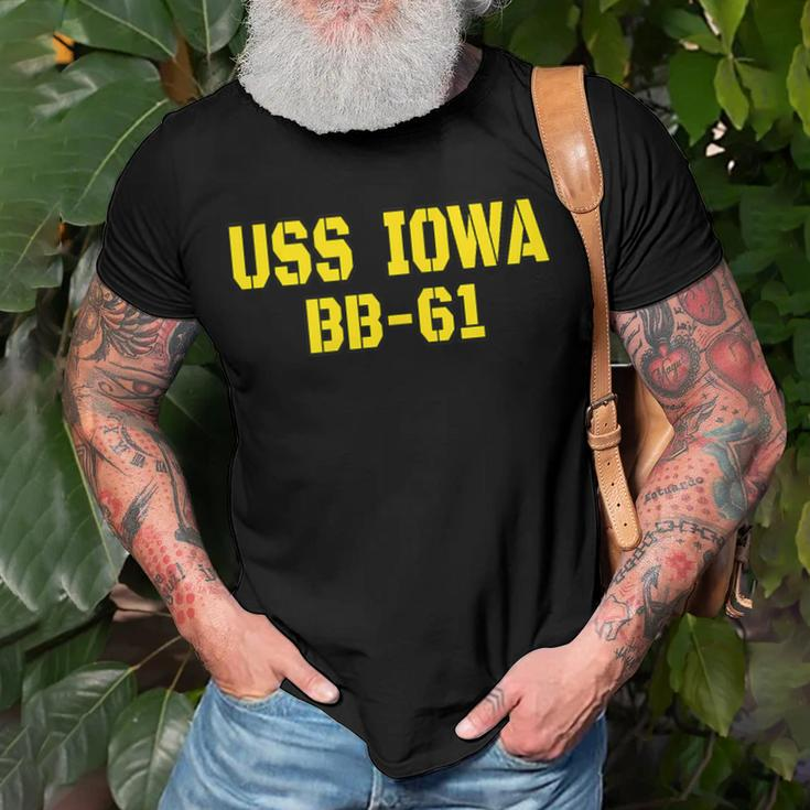 Iowa Battleship Veteran Warship Bb61 Father Grandpa Dad Son Gift For Women Men T-shirt Crewneck Short Sleeve
