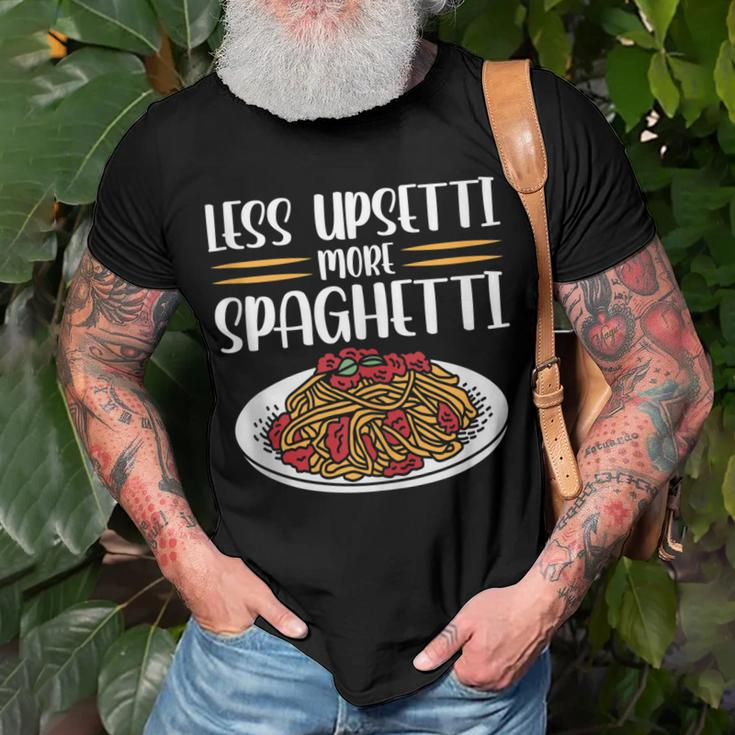 Less Upsetti Spaghetti Gift For Women Men T-shirt Crewneck Short Sleeve