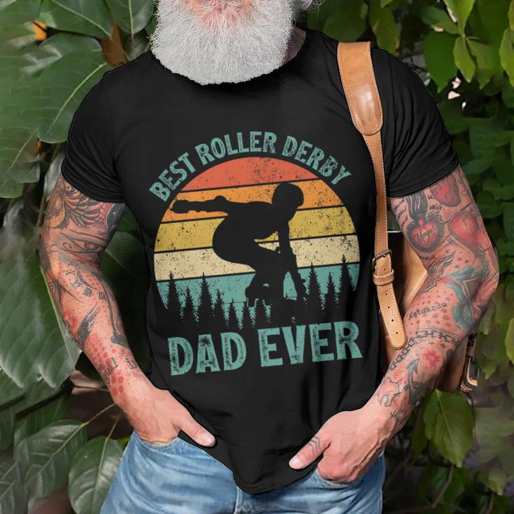Vintage Retro Best Roller Derby Dad Ever Fathers Day Gift For Women Men T-shirt Crewneck Short Sleeve