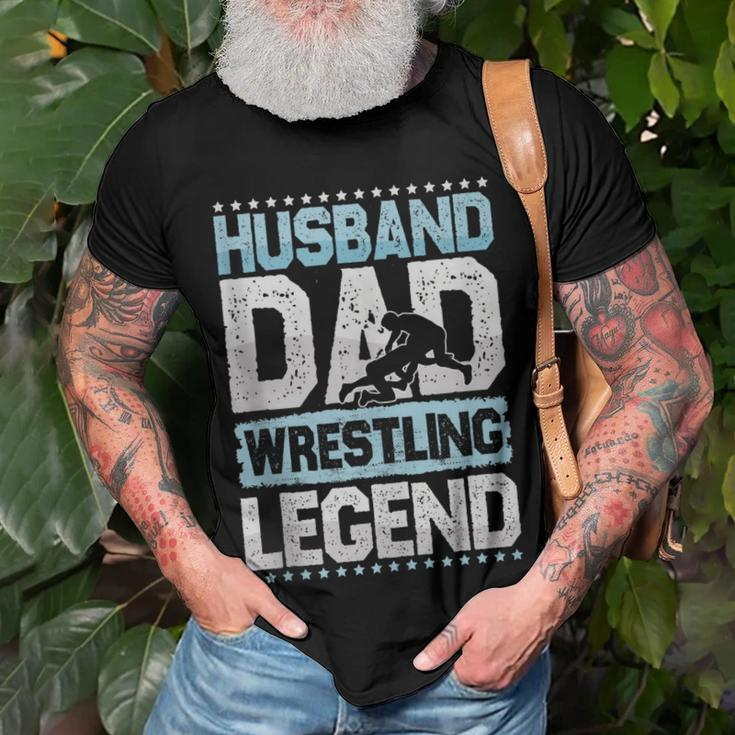 Wrestling Husband Dad Rings Legend Rings Men Gift For Women Men T-shirt Crewneck Short Sleeve