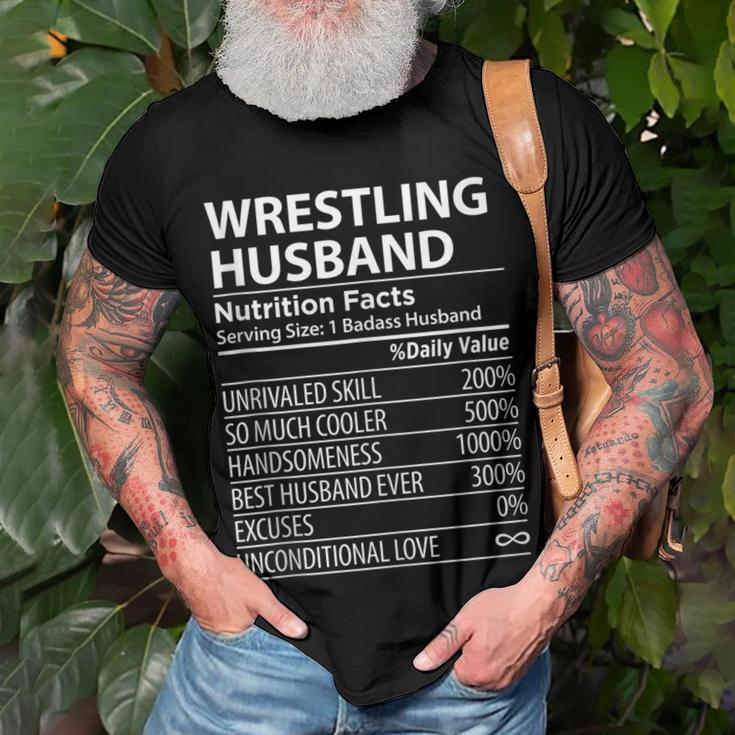 Wrestling Husband Nutrition Facts | Funny Wrestling Husband Gift For Women Men T-shirt Crewneck Short Sleeve