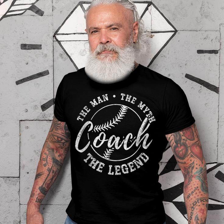 Baseball Coach The Man The Myth The Legend Teacher Husband Gift For Women Men T-shirt Crewneck Short Sleeve
