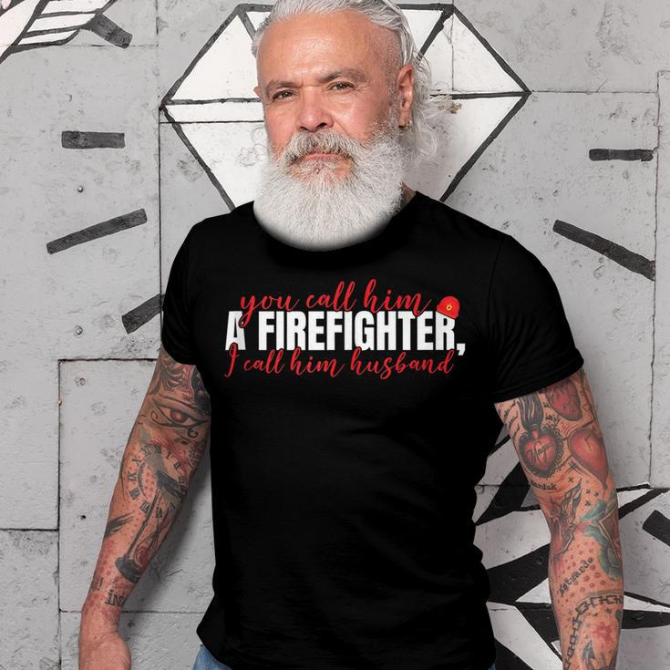 Firefighter Wife Firemans Wife Proud Firefighter Husband Gift For Women Men T-shirt Crewneck Short Sleeve