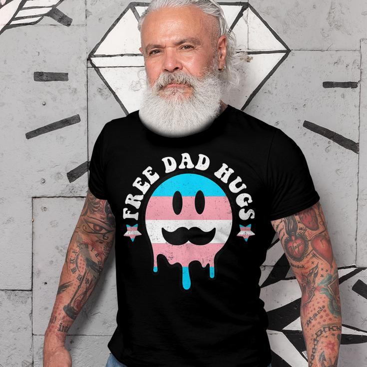 Free Dad Hugs Smile Face Trans Daddy Lgbt Fathers Day Gift For Women Men T-shirt Crewneck Short Sleeve