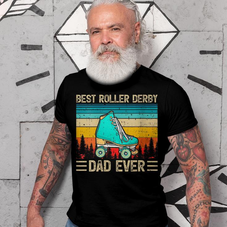 Funny Vintage Retro Best Roller Derby Dad Ever Fathers Day Gift For Womens Gift For Women Men T-shirt Crewneck Short Sleeve