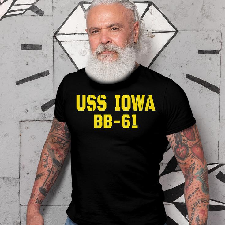 Iowa Battleship Veteran Warship Bb61 Father Grandpa Dad Son Gift For Women Men T-shirt Crewneck Short Sleeve