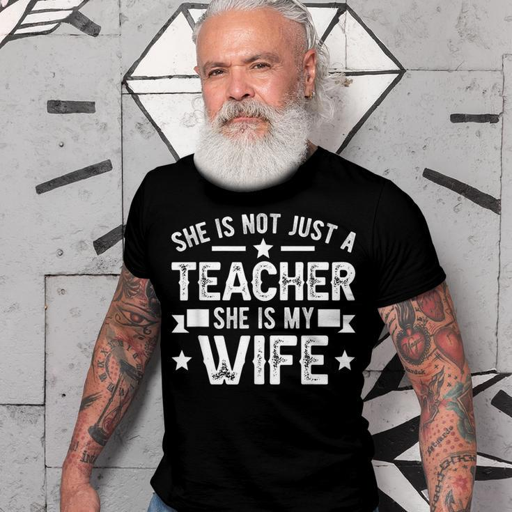 My Wife Teacher Husband Of A Teacher Teachers Husband Gift For Mens Gift For Women Men T-shirt Crewneck Short Sleeve
