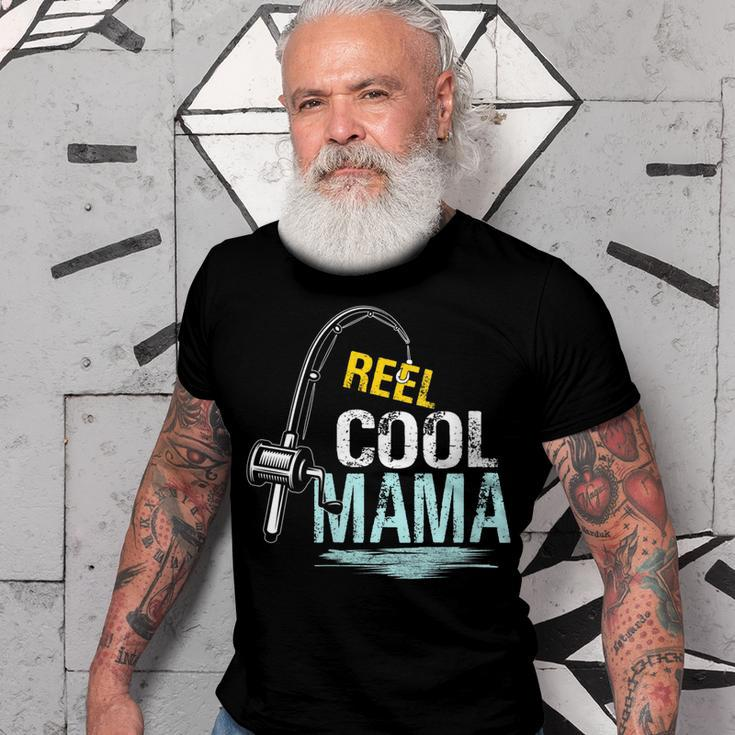 Reel Cool Mama Fishing Fisherman Funny Retro Gift For Womens Gift For Women Men T-shirt Crewneck Short Sleeve