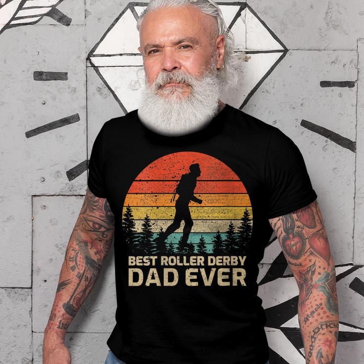 Retro Vintage Best Roller Derby Dad Ever Fathers Day Gift For Womens Gift For Women Men T-shirt Crewneck Short Sleeve