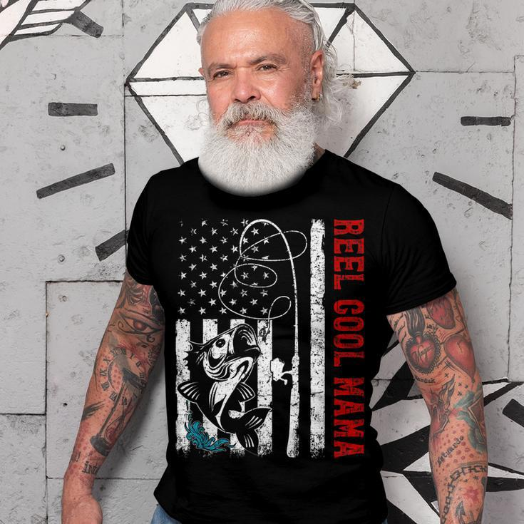 Usa Flag Reel Cool Mama Fishing Fisher Fisherman Gift For Women Men T-shirt Crewneck Short Sleeve