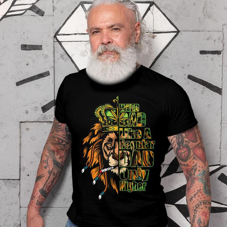 Weed Dad Like A Regular Dad Only Higher Marijuana Cannabis Gift For Women Men T-shirt Crewneck Short Sleeve