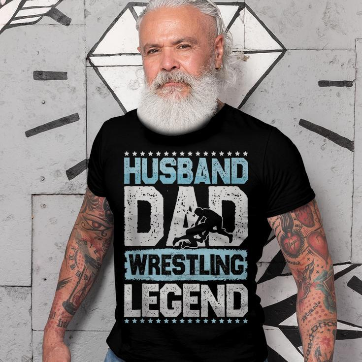 Wrestling Husband Dad Rings Legend Rings Men Gift For Women Men T-shirt Crewneck Short Sleeve