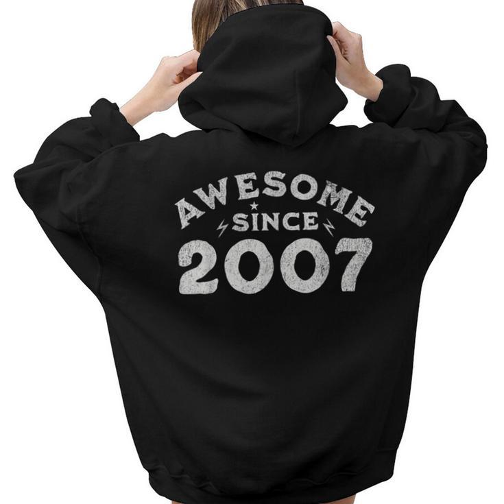 Awesome Since 2007 Birthday Vintage Women Hoodie Back Print