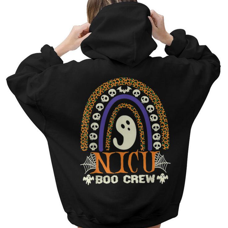 Boo Crew Nurse Halloween For Nicu Nurses Rn Ghost Women Hoodie Back Print