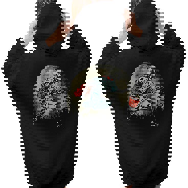 Death Trick Or Treating - Vintage Skeleton Halloween Halloween Women Hoodie Back Print