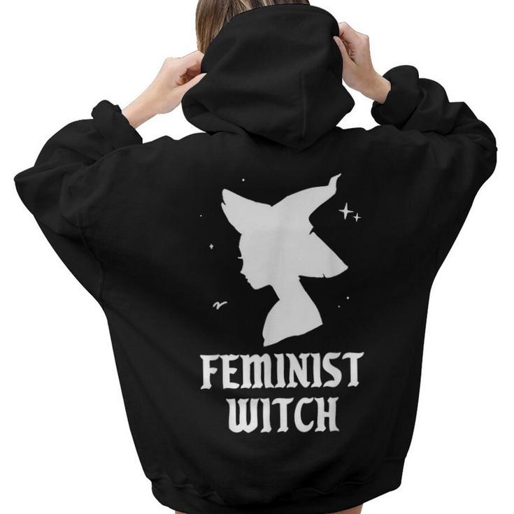 Feminist Witch Spooky Vibes Goth Halloween Costume Women Hoodie Back Print