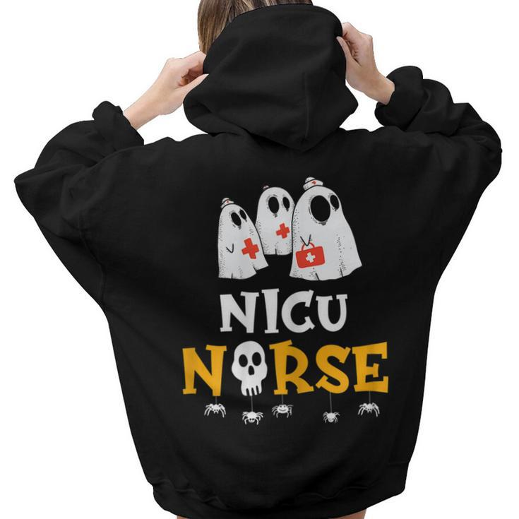 Halloween Nicu Nurse Costume Rn Nursing Ghost Women Hoodie Back Print