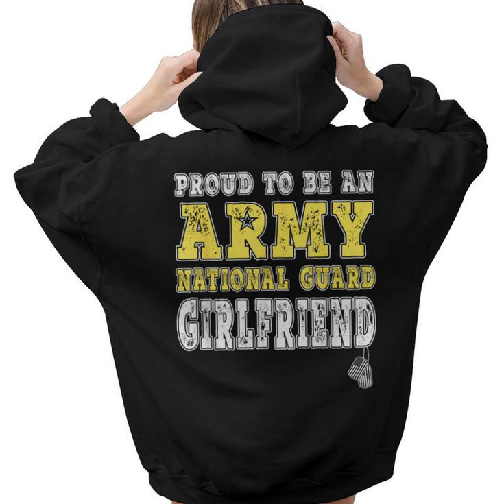 Proud Army National Guard Girlfriend Us Flag Military Couple Military Women Hoodie Back Print