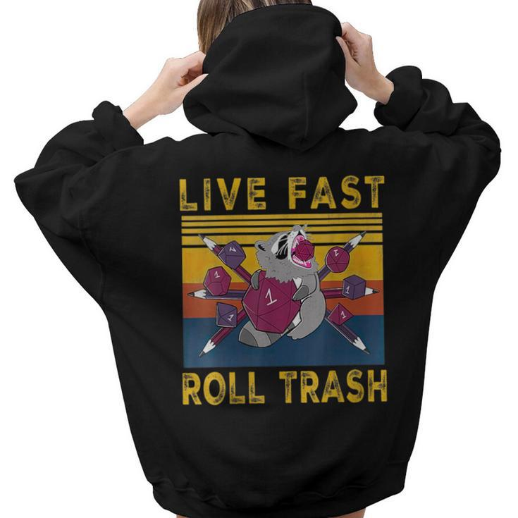 Raccoon Vintage Live-Fast Roll Trash Men Women Women Hoodie Back Print