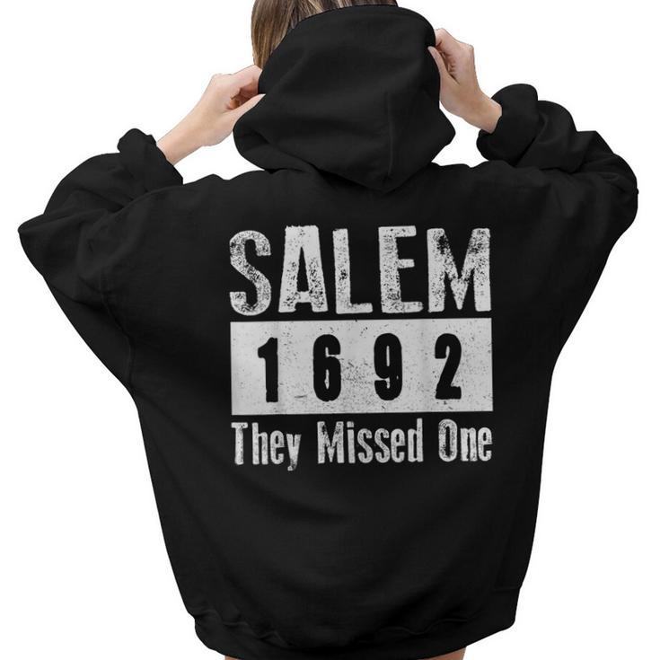 Salem 1692 They Missed One Retro Vintage Witches History Women Hoodie Back Print