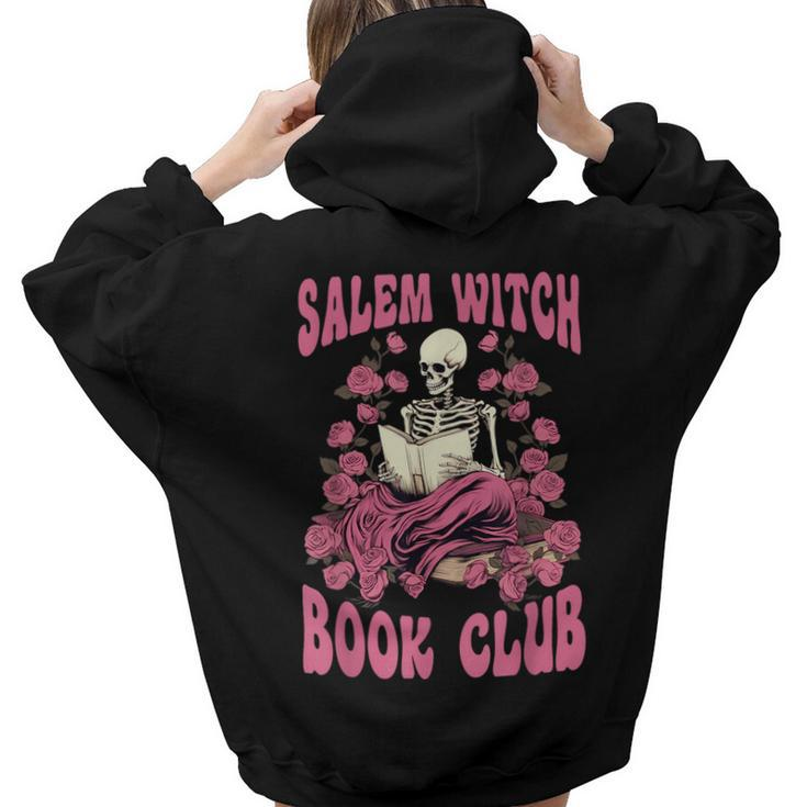 Salem Witch Book Club Halloween Skeleton Reading Season Reading s Women Hoodie Back Print