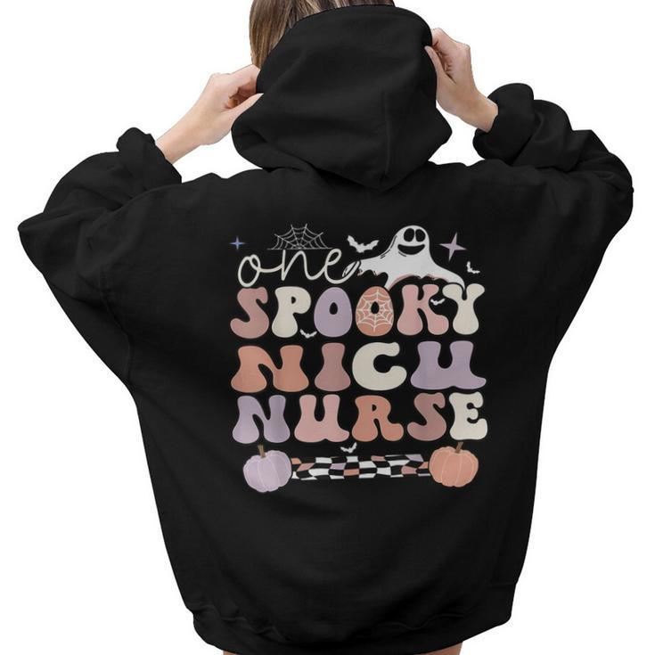 Spooky Nicu Nurse Halloween Nicu Nursing Women Hoodie Back Print