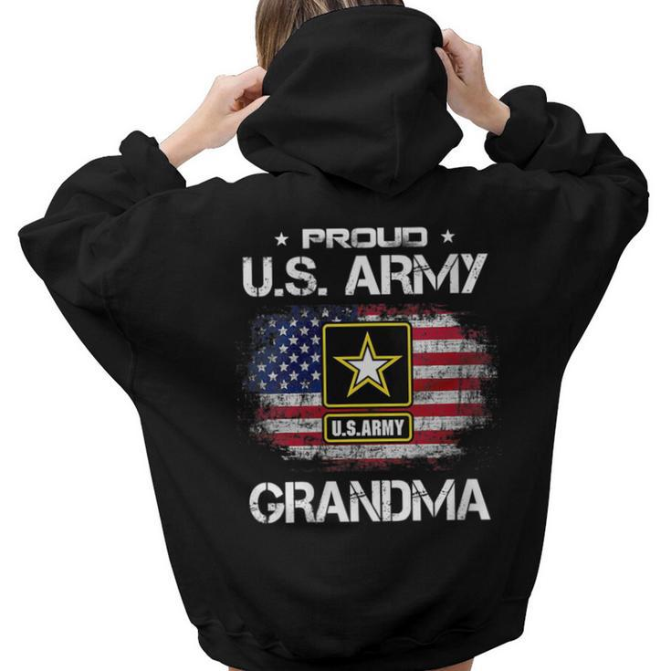 Us Army Proud Grandma Proud Grandma Of A Us Army Veteran Women Hoodie Back Print