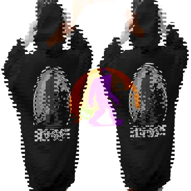 Vintage Bigfoot Halloween Trick Or Treating Halloween Women Hoodie Back Print