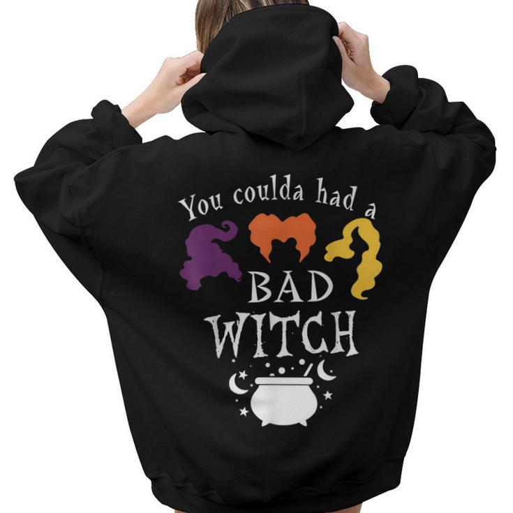 Vintage You Coulda Had A Bad Witch Halloween Women Hoodie Back Print