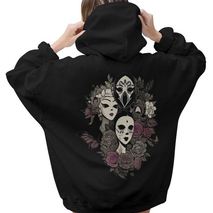 Witch Sisters Vintage Spooky Vibes Halloween Party Halloween Women Hoodie Back Print
