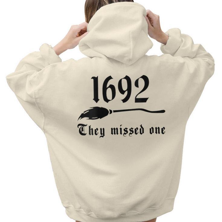 Vintage Salem Witches 1692 They Missed One Halloween Women Hoodie Back Print
