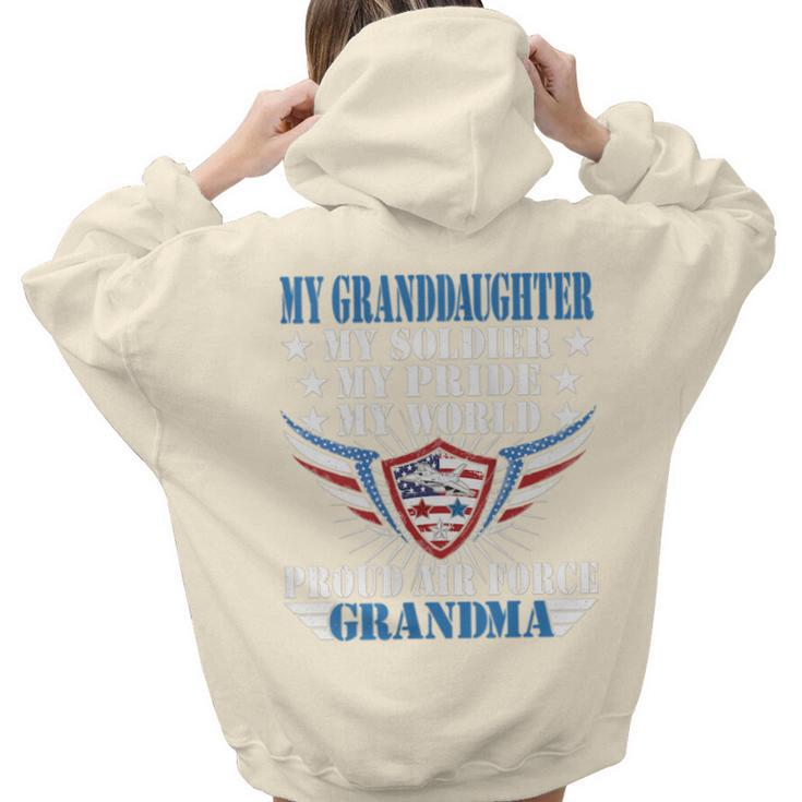 My Granddaughter My Soldier Airwoman Proud Air Force Grandma Women Hoodie Back Print