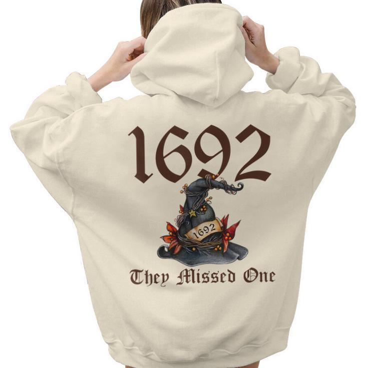 Retro Vintage Salem 1692 They Missed One Floral Witch Hat Women Hoodie Back Print