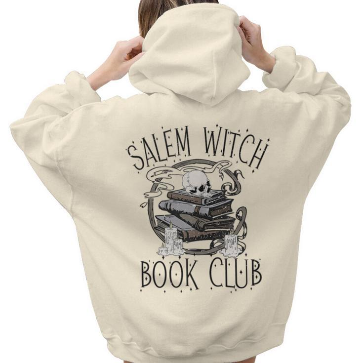 Salem Witch Book Club Skull Halloween Librarian Book Lovers Salem Women Hoodie Back Print