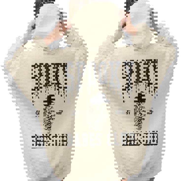 Spooky Babes Club Retro Leopard Skeleton Cowboys Western Women Hoodie Back Print