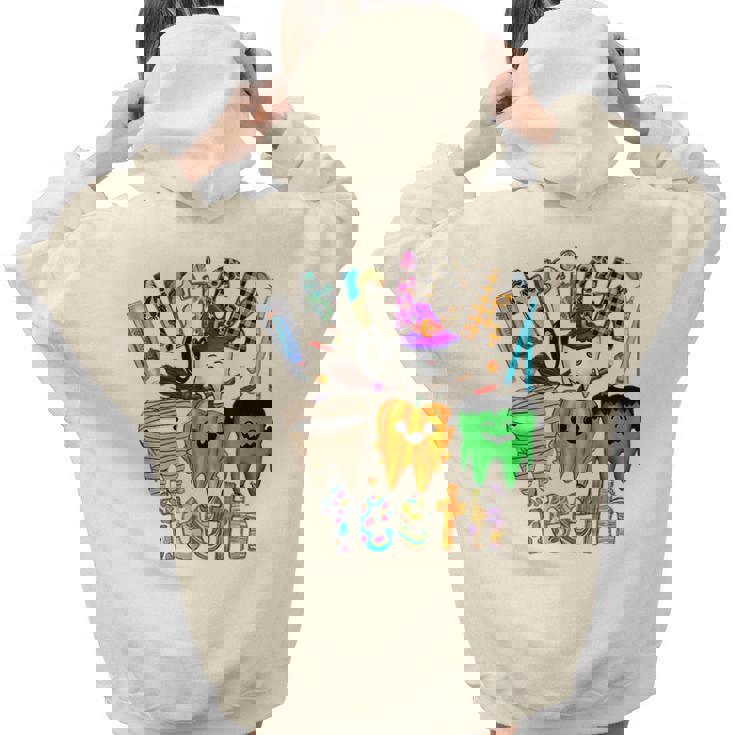 Trick Or Th Dental Squad Halloween Spooky Th Leopard Women Hoodie Back Print