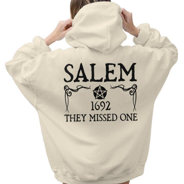 Vintage Halloween Costume Salem 1692 They Missed One Women Hoodie Back Print